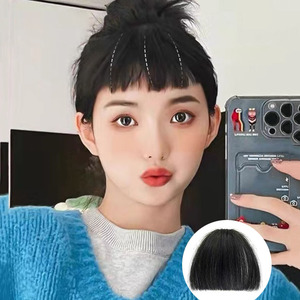 二次元眉上刘海假发女假刘海自然前额贴网红漫画齐刘海头帘假发片