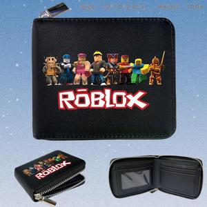 新品外贸虚拟世界拉链PU钱包零钱包 ROBLOX游戏对折短款学生皮夹