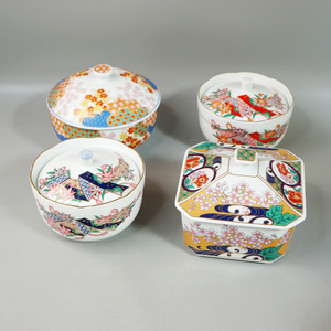 00lfehome淘宝retro中古日本锦松梅茶叶罐伊万里彩绘茶杯6