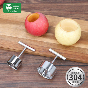 304不锈钢炖梨模具蒸雪梨大号取心挖孔苹果饭抽芯工具水果去核器