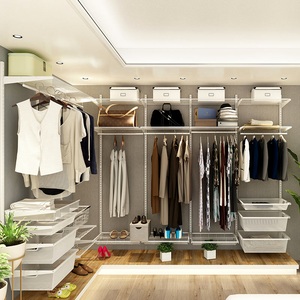 定制威能钢架结构步入式衣帽间小户型收纳开放式金属可拆卸置物架