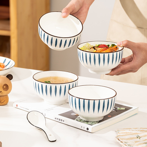 日式吃饭碗家用米饭碗陶瓷碗碟套装个性小碗创意汤碗面碗餐具组合