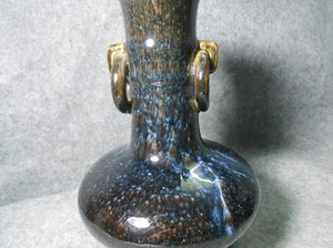 [贰]七八十年代老钧瓷瓷器 古董老花瓶 宜钧瓷器老厂货花瓶0220-2