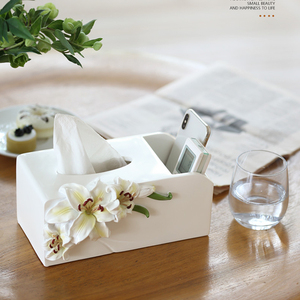 遥控器收纳盒纸巾盒客厅茶几桌整理盒创意餐巾纸盒欧式树脂抽纸盒