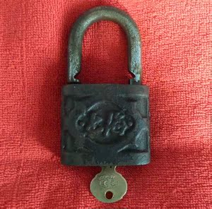 010人付款淘宝时堂初文革"前进锁厂分厂"上海牌515老铁锁带钥匙早期老