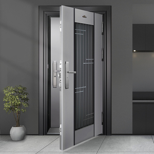 众帝双层门防盗子母入户门别墅大门定制家用智能密码锁复合白色门