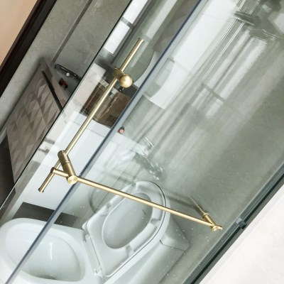 光明铜匠师淋浴房拉手卫生间推拉门玻璃钢化房门把手黄铜金色对装