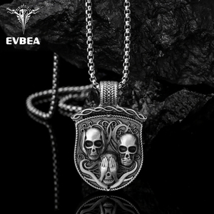 项链高街男哥特朋克暗黑风饰品骷髅挂坠潮嘻哈ins小众设计感配饰