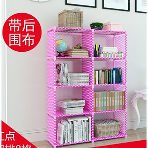 新品钢管可拆卸收纳易书架儿童房大容量落地式塑料小户型组装柜书