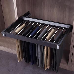 伸缩裤架抽屉式西裤挂衣架整理轨道衣柜挂裤杆管子神器置物架