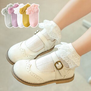 儿童公主袜女童花边袜子纯棉夏女孩小孩女宝宝婴儿白色蕾丝小花边