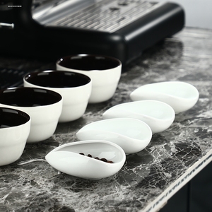 陶瓷咖啡豆计量盘称重碟咖啡粉碟生豆称量盘子样品豆展示盘