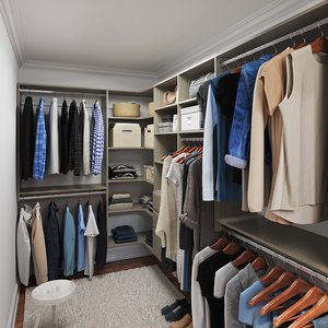 蒂罗迩全屋定制l形卧室衣柜现代整体衣柜拐角衣帽间90度直角柜子