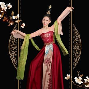 美人关舞蹈表演服唐制古装女汉服中国风飘逸超仙古典舞演出服套装