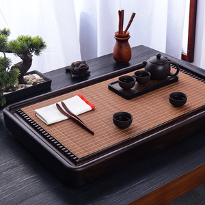小尺寸竹茶席窄桌旗茶盘垫禅意竹垫复古茶垫新中式日式古典茶桌布