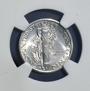 善雅古行ngc-ms66 美国1940年s版墨丘利10美分银币
