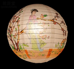 40cm纸灯笼圆古风吊灯罩新年元宵春节居家店铺布置活动装饰满包邮