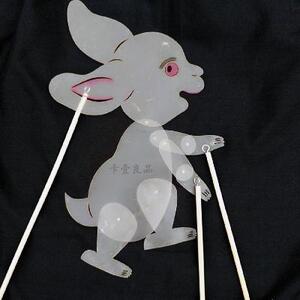 嫦娥皮影怀旧人物背景皮影戏兔子嫦娥奔月绘影兔耳材料动感幕布