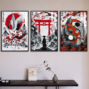 日式水墨画装饰画日本文化武士道浪客海报居酒屋料理店寿司店挂画