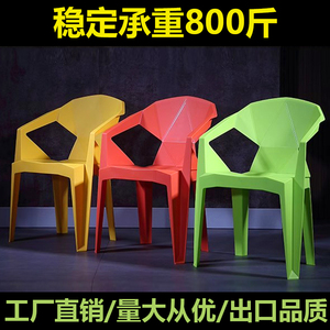 加厚塑料椅子可叠放椅大排档靠背椅户外摆摊凳烧烤夜市餐椅夜宵椅