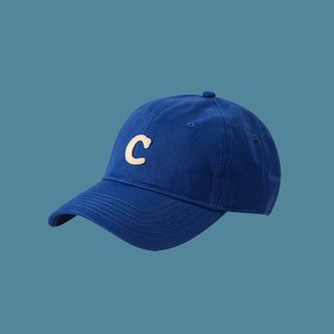 棒球帽2022年流行色克莱因蓝版型好不挑人男女生蓝色字母鸭舌帽子