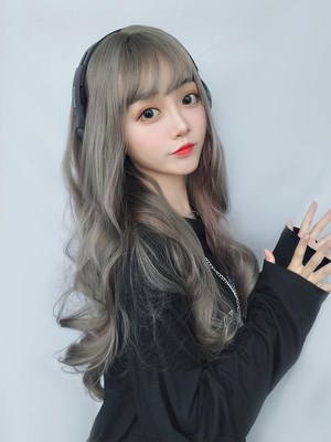 青木亚麻灰长发