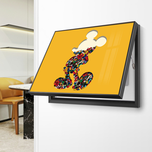 电表箱装饰画2022年新款可爱卡通米奇鼠免打孔遮挡开关墙客厅挂画