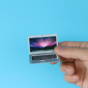 阿囧 迷你笔记本电脑模型 ob11娃娃屋微缩场景玩具小物件物品摆件