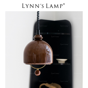 Lynn's立意 中古侘寂风餐厅吊灯 玻璃吧台茶室vintage餐桌复古灯