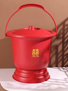 大号成人红双喜新婚结婚痰盂红色痰盂马桶便盆加厚子孙桶结婚用品