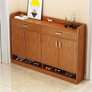 鞋柜家用门口全封闭多功能抽屉式鞋柜多层收纳架仿实木防尘鞋架子