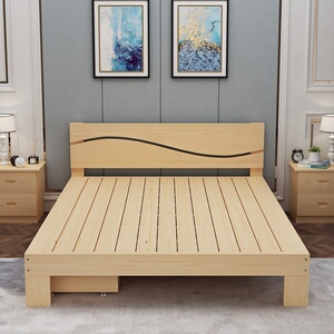 男孩实木床小学生成人木头床加粗加大床板卧房1米2新式一米小孩.