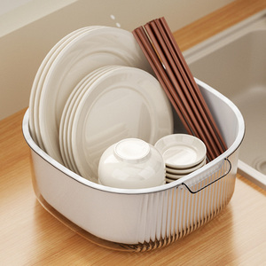 厨房碗碟沥水架碗架水槽置物架台面碗柜家用碗盘收纳盒放碗晾碗架