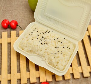 一次性黄白塑料饭盒 w-2饭盒 黄焖鸡米饭外卖整箱盒打包900只带盖