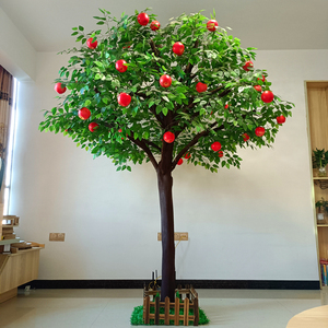 仿真苹果树假树 橘子树石榴山楂柿子树假水果树 大型室内装饰定制