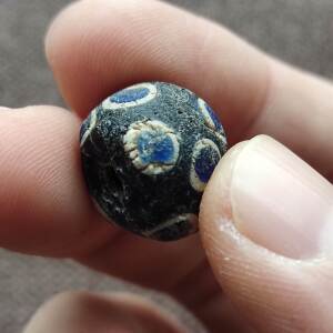 [焱伍阁]董玩战国汉代罗马蜻蜓眼楼兰琉璃珠珠琉璃老珠子