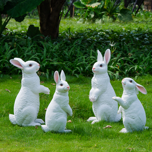 户外仿真兔子田园树脂摆件花园庭院装饰小品园林景观草坪动物雕塑