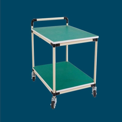 22精益管防静电周转t车手推车工厂车间物料货架移动线棒台车三层