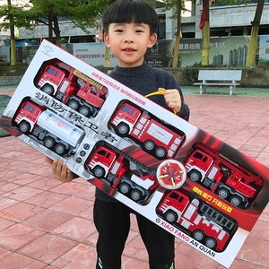 儿童玩具车男孩2020年新款组合套盒消防云梯车升降救援车大号大型