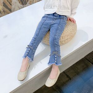 乾丝旗舰店天猫女童牛仔裤春秋装2022秋款6长裤大童7岁小学生微