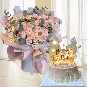 网红创意玫瑰鲜花定制生日蛋糕成都广州上海北京生日全国同城配送