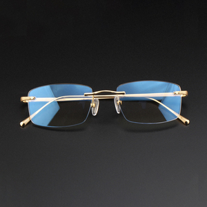 现货18k黄金眼镜架男女士大脸方脸近视白金眼镜框私人定制j1198