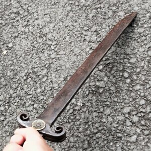 衡俗坊清代武器铁刀开刃老铁边刀铁剑乾隆通宝古钱铜钱币收藏品