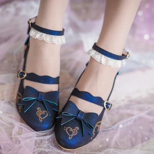 日本购洛丽塔黑暗系鞋子暗黑萝莉鞋2019女生流行鞋夏天厚底小洋鞋