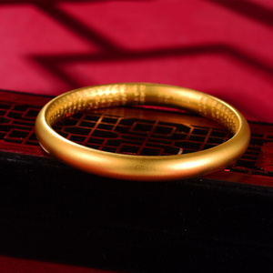 正品中银金行足银手镯女古法心经纳福手镯送礼镯子磨砂首饰送妈妈