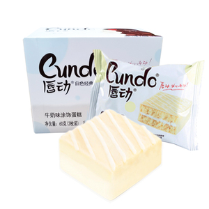 唇动白色经典牛奶味蛋糕60g休闲零食独立包装