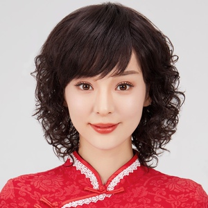 天洋116淘宝假发女短发卷发真发发套全真人发丝中老年气质妈妈发型