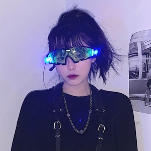 蹦迪眼睛镜网红同款抖音蹦迪酒吧857发光眼镜ins原宿风led发光