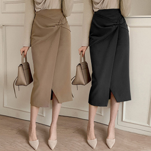 开叉半身裙女小个子春夏半步裙遮胯显瘦气质半裙高端百搭包臀裙子