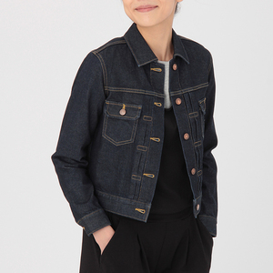 无印良品 女式 秋季女士休闲长袖外套简约短款牛仔外套时尚夹克衫